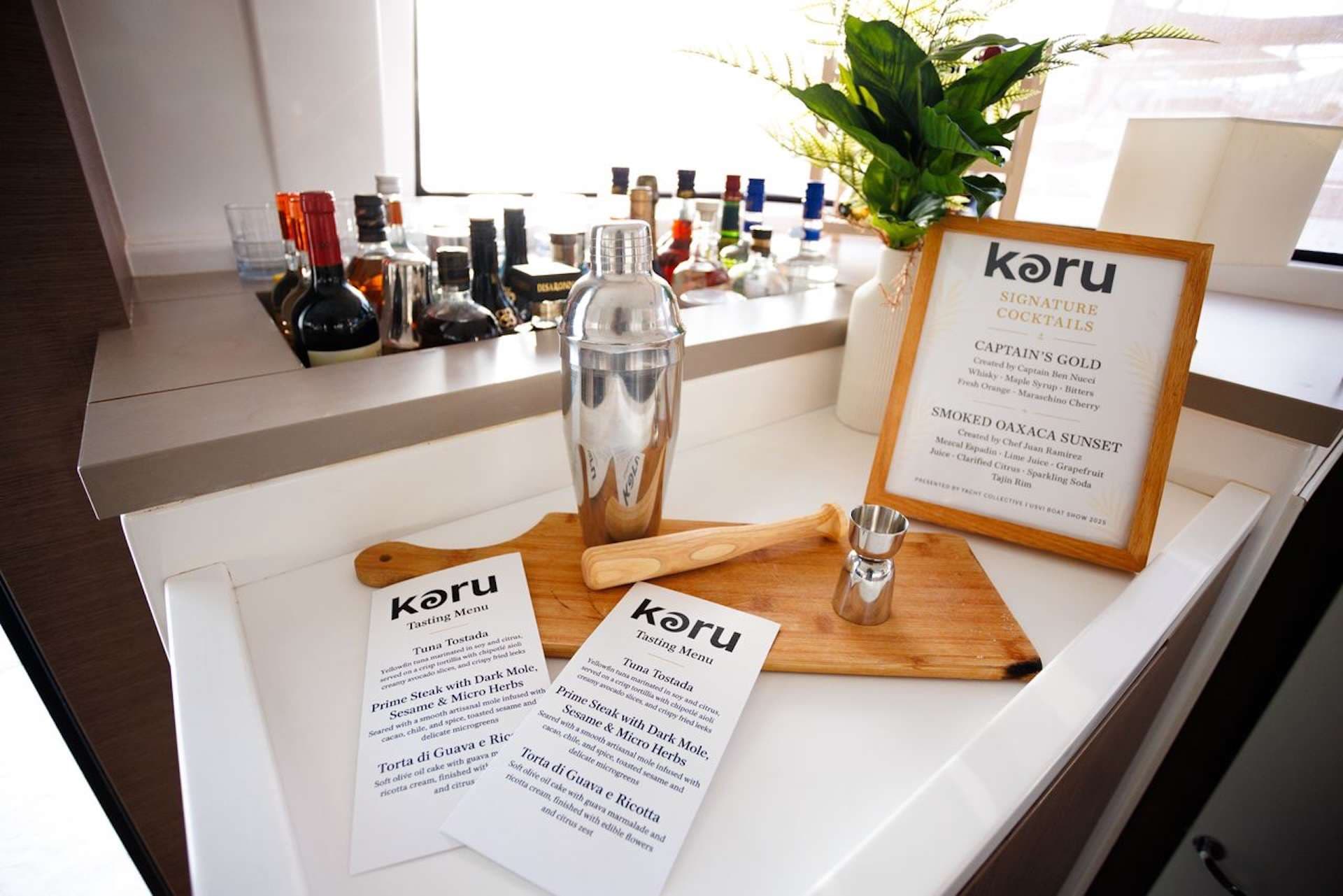 Sample cocktail and tasting menus
