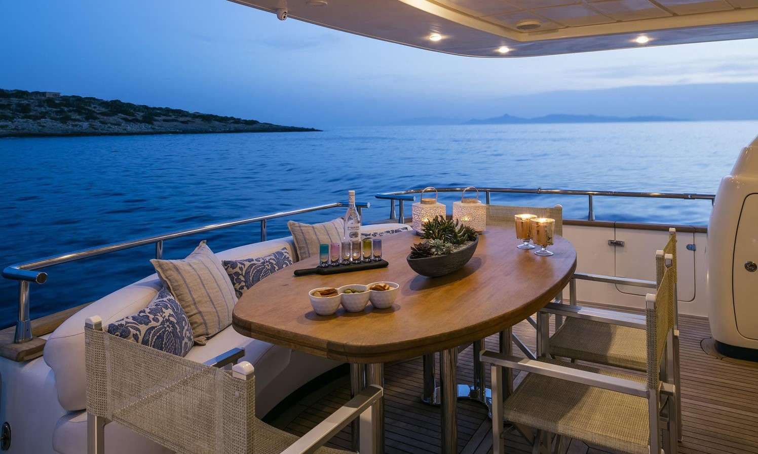 Aft deck night view