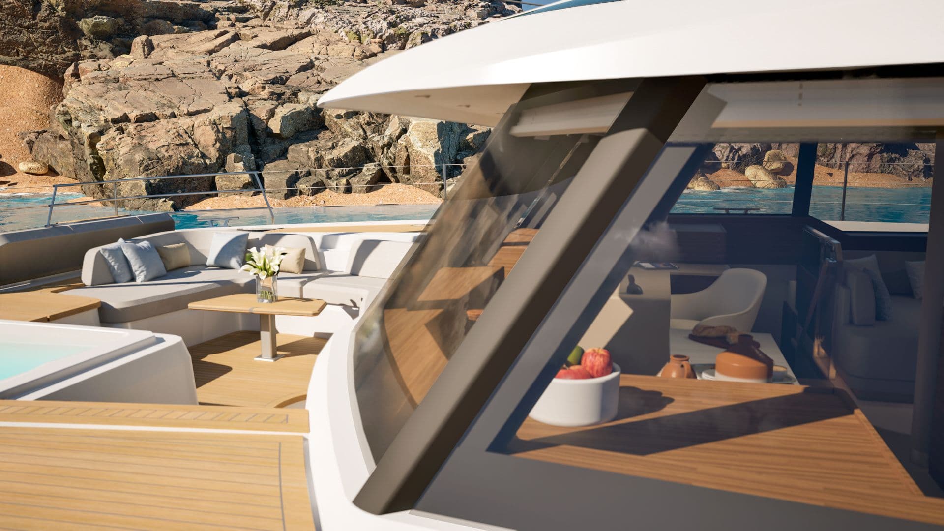 Foredeck side view