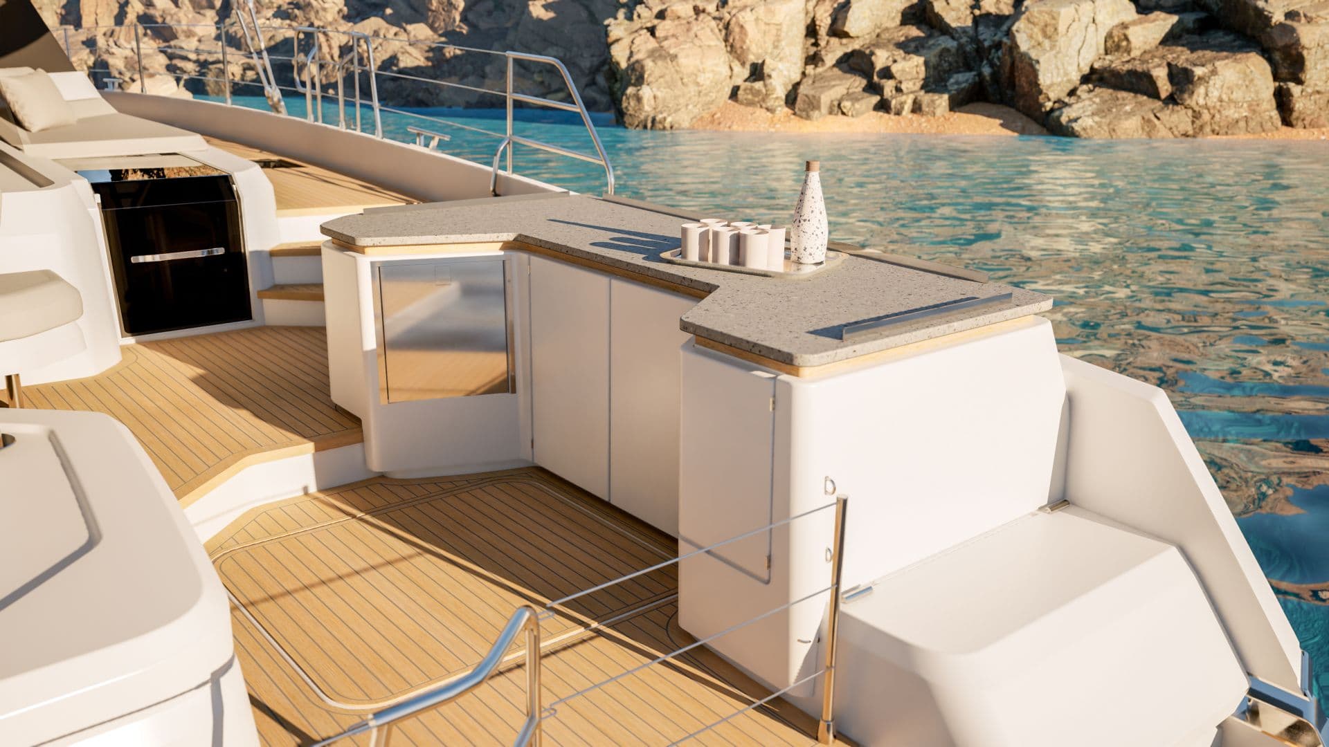 Aft deck bar