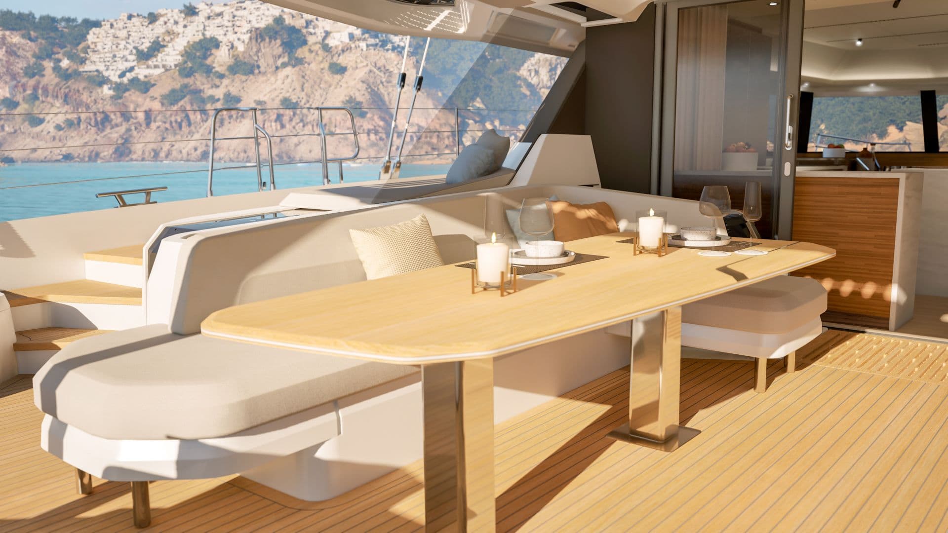 Aft deck dining area