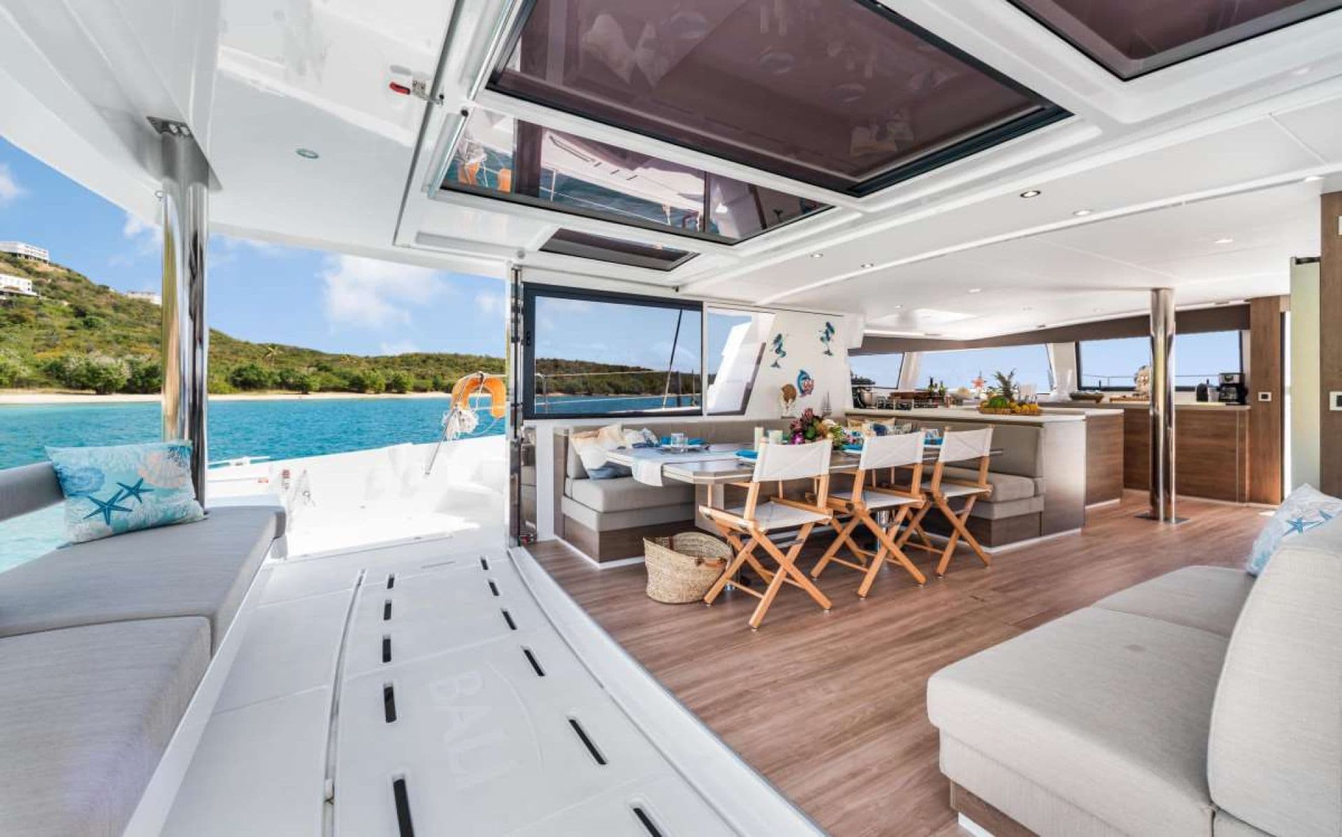 Open Garage Door to Indoor-Outdoor Salon