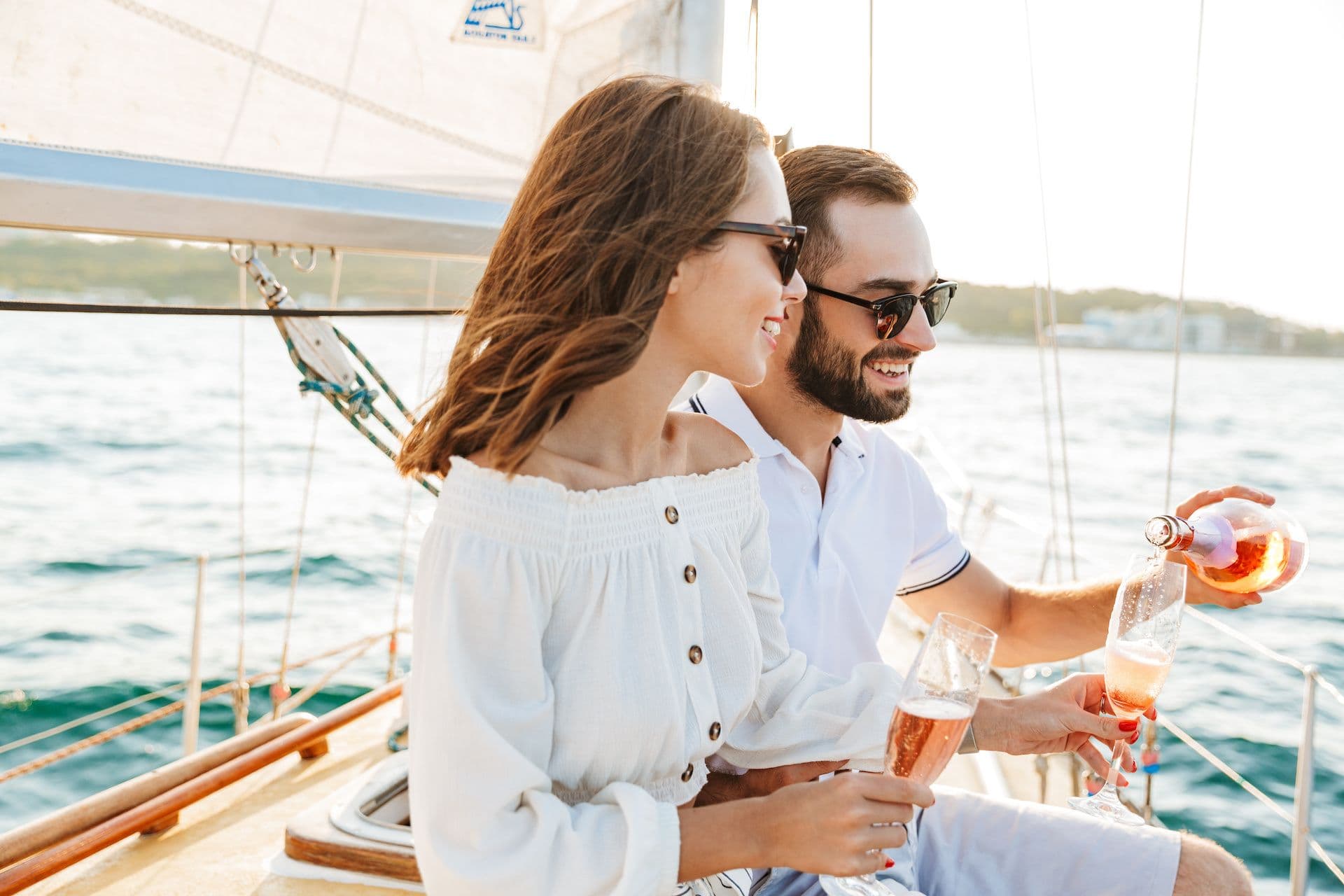 honeymoon couple sparkling rose croatia