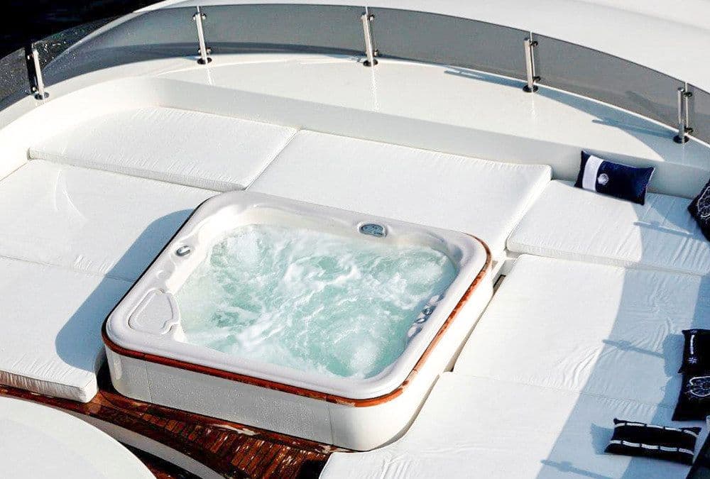serenity II crewed superyacht 40m exterior deck jacuzzi spa greece