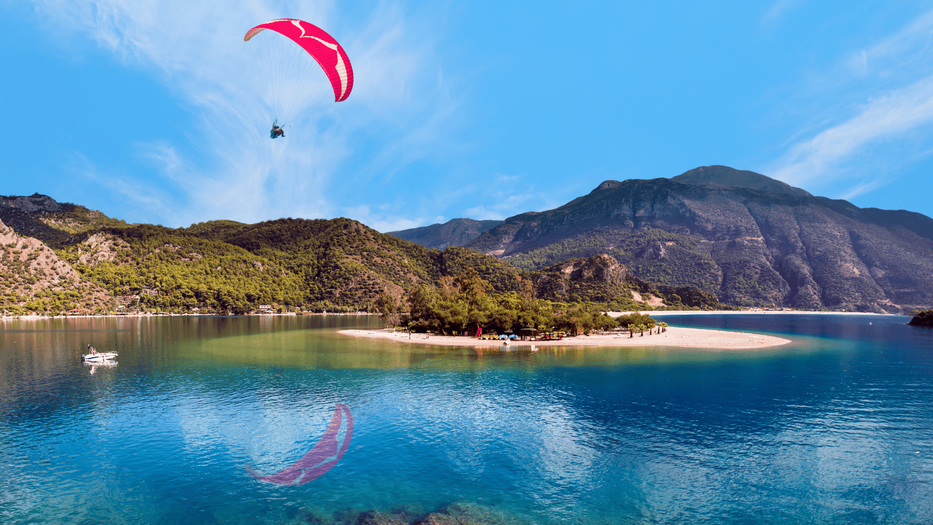 panoramic view of amazing oludeniz beach and blue lagoon in turkey