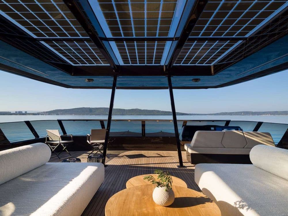 70 sunreef power amber one exterior top deck croatia catamaran