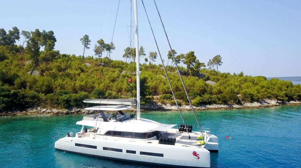 lagoon 77 adriatic dragon exterior boat mooring crewed croatia