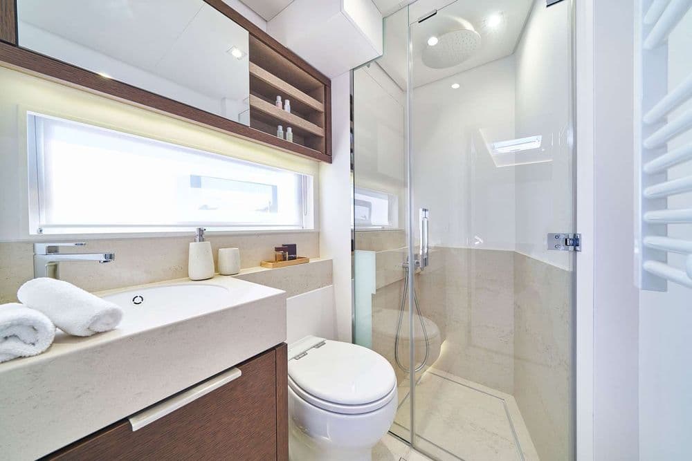 lagoon 77 adriatic dragon interior bathroom croatia crewed