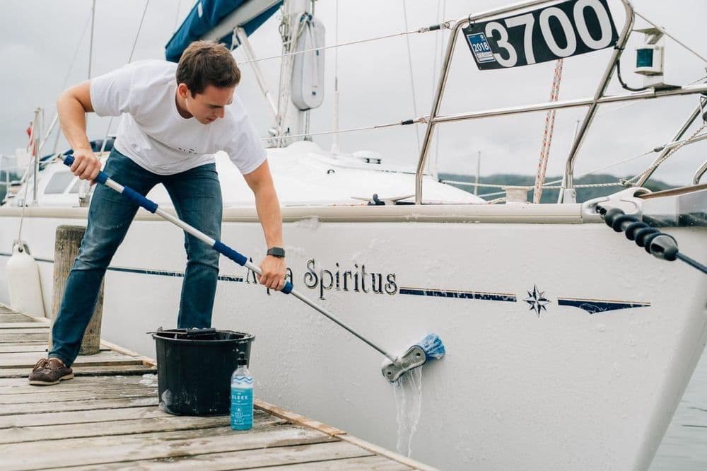 crew cleaning with sleek