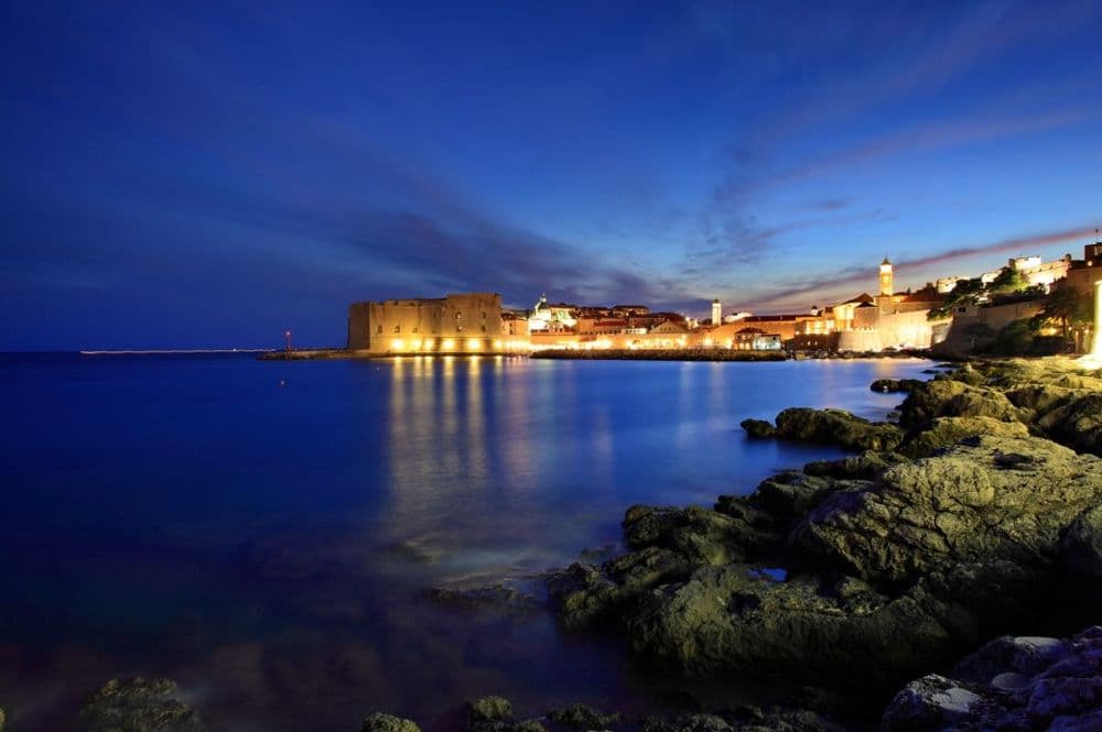dubrovnik old town light in distance