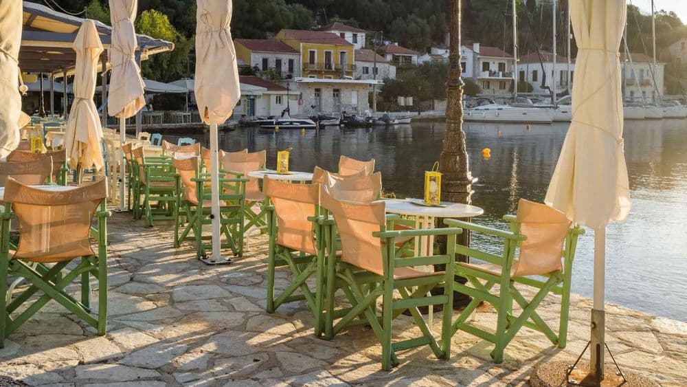 lefkas waterfront restaurant kioni south ionian greece