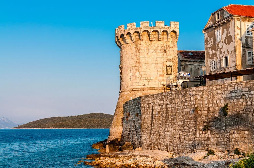 korcula town walls croatia waterfront