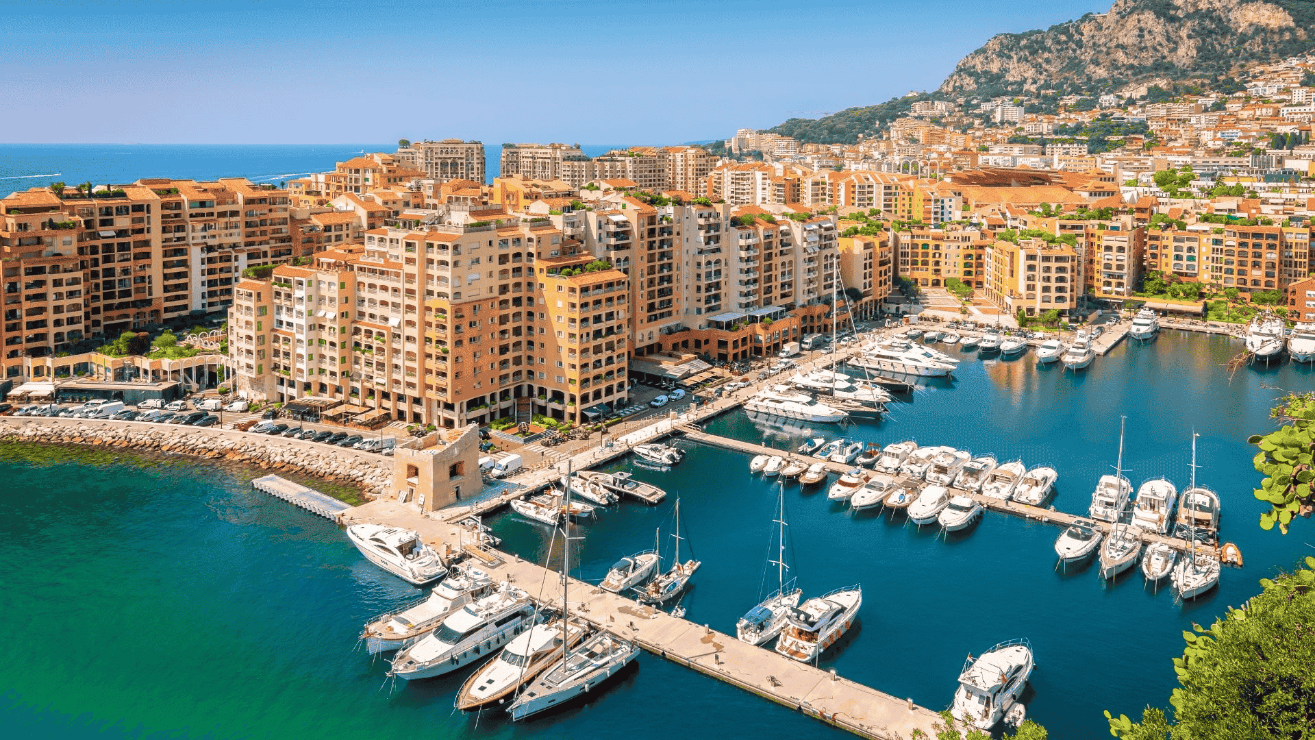 aerial view of fontvieille monaco