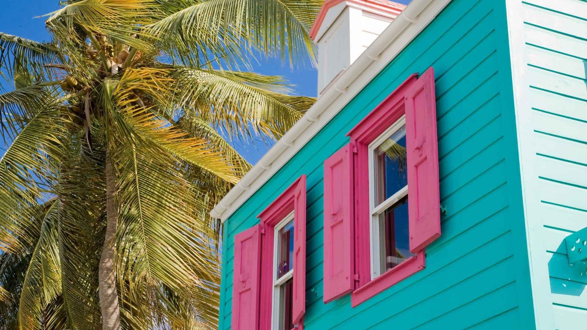 tortola bright coloured houses