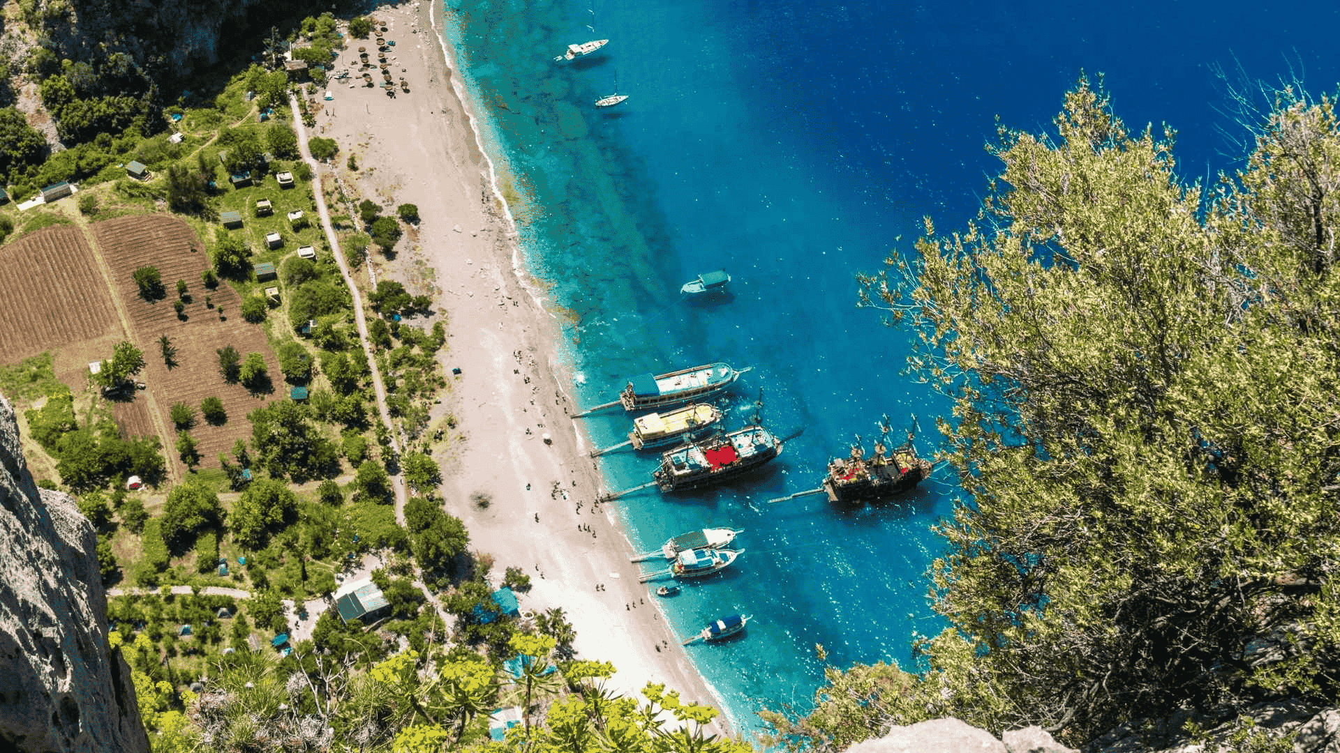 butterfly valley in fethiye turkey yachts moored beach