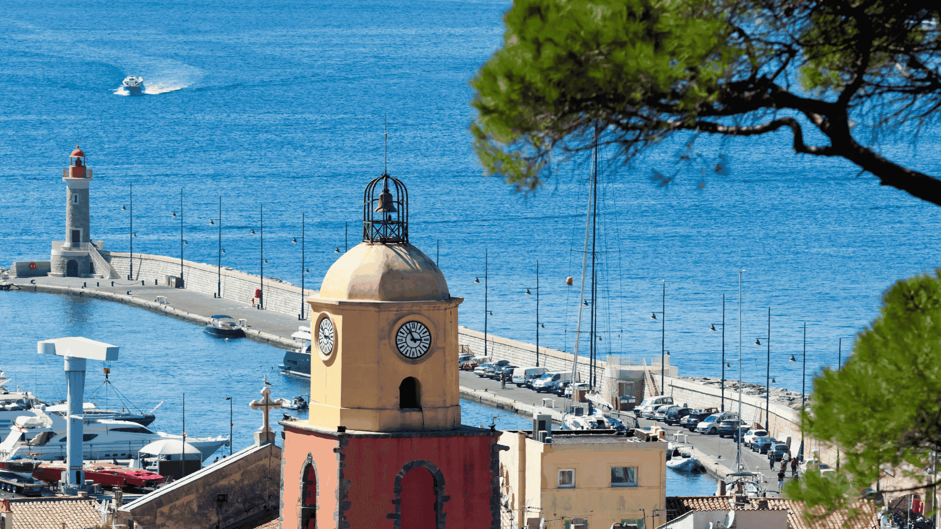 clocktower in st tropez french riviera