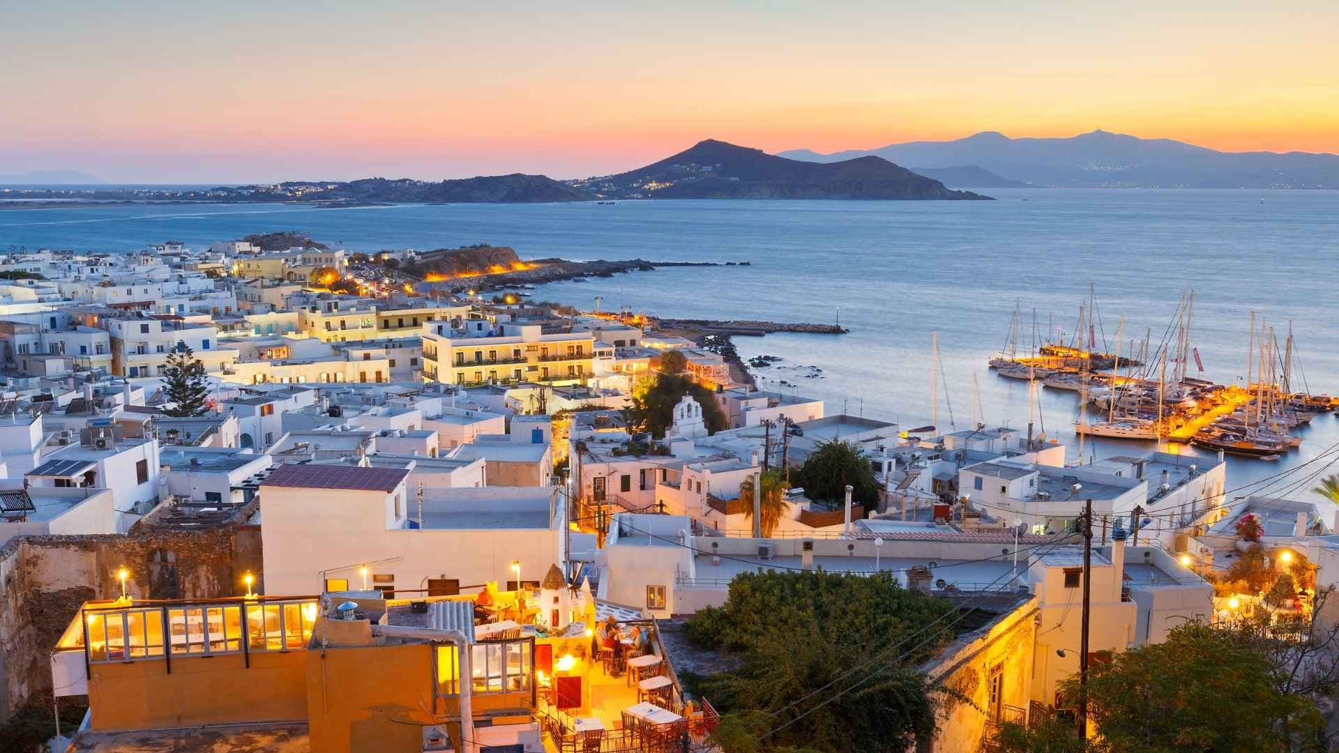 naxos sunset from castle
