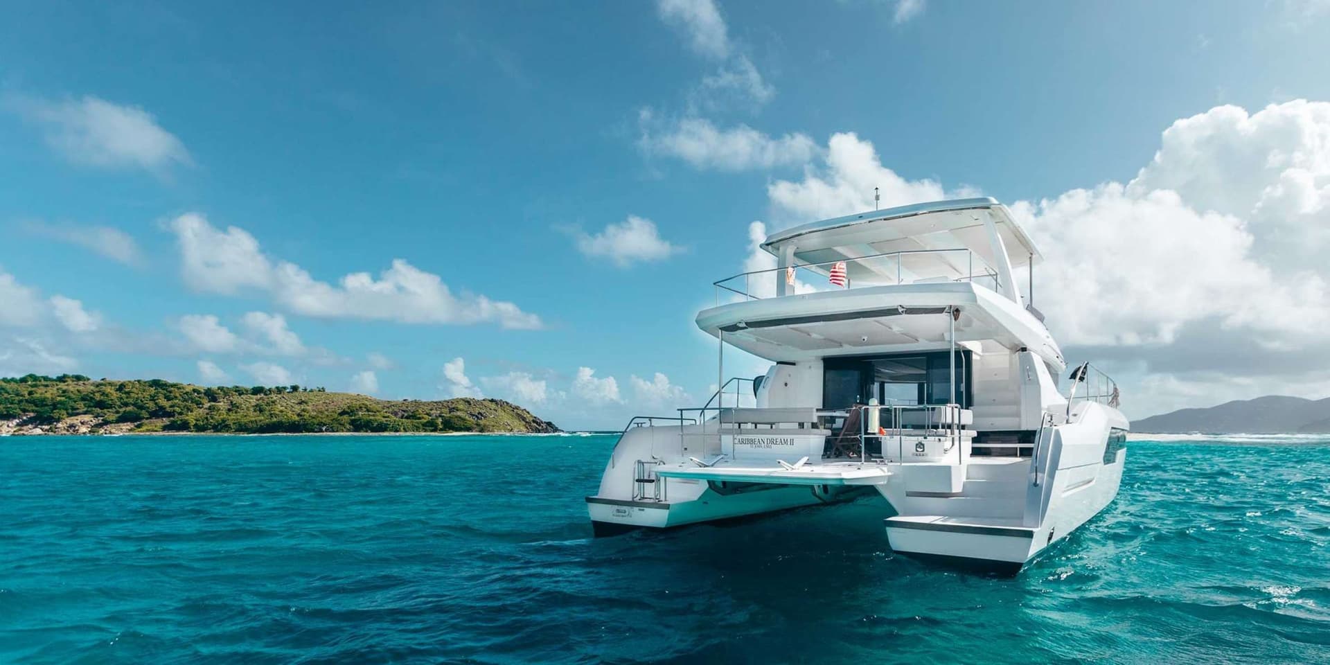 power cat in BVI blue water island