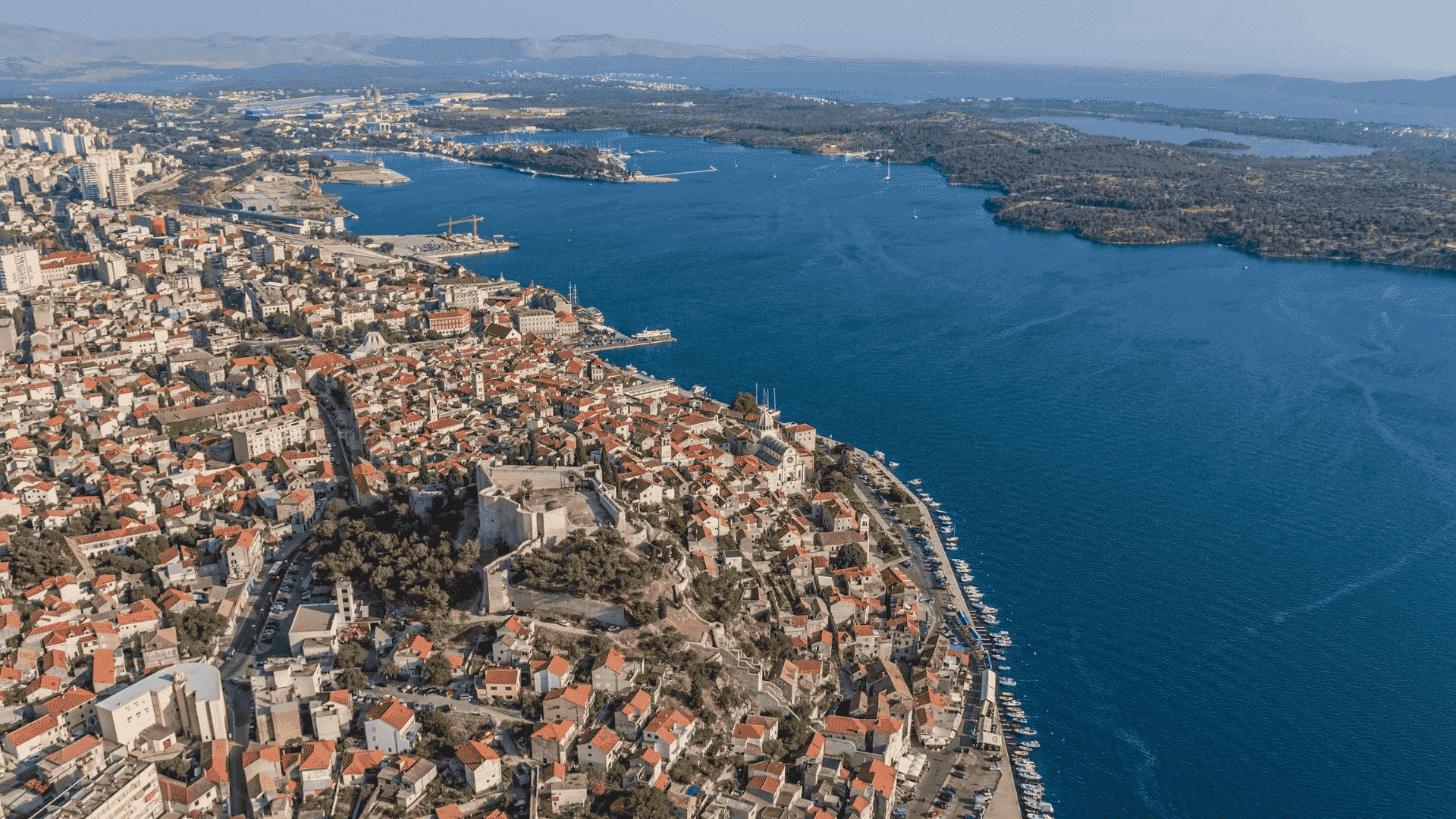 sibenik aerial shot
