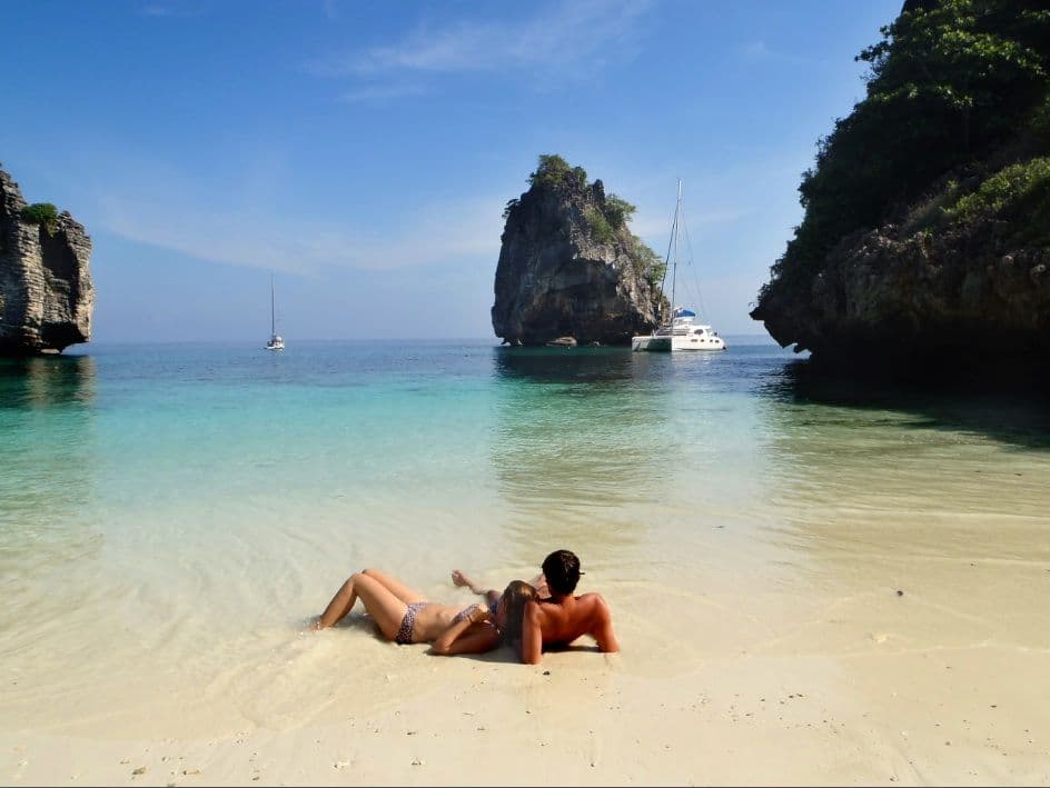 phuket in thailand couple on beach