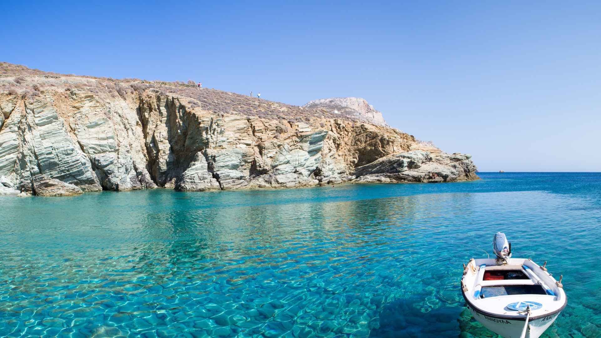 clear waters folegandros greece