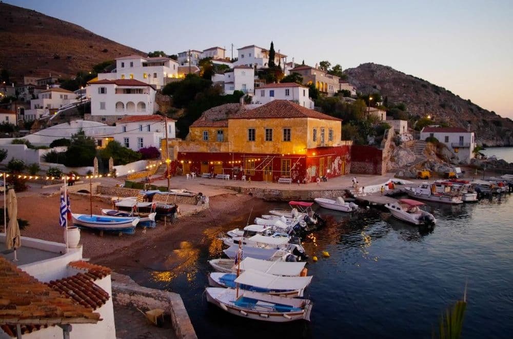 saronic-small-village-night