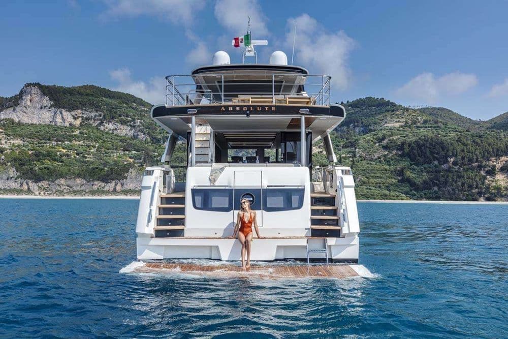 absolute navetta 68 italy crewed woman swim platform