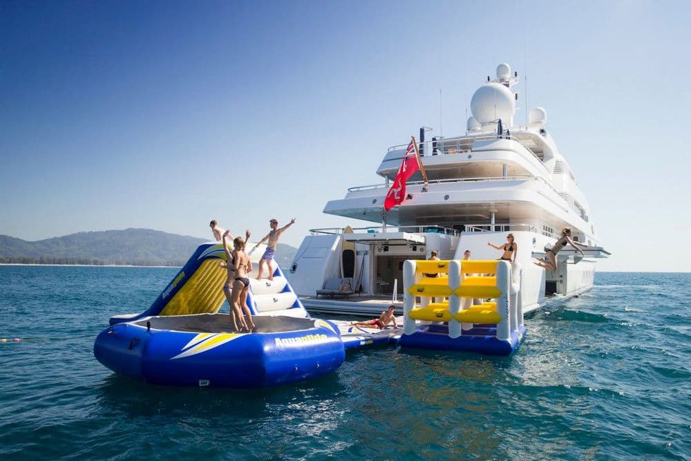 Superyacht water toys back of Boat Shot