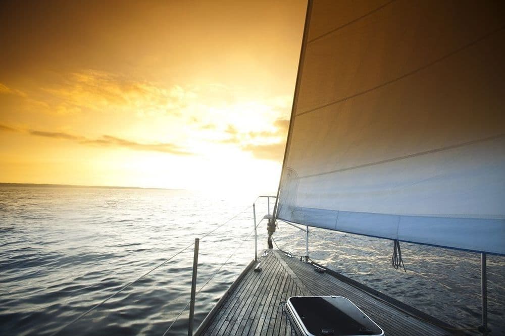 sailing into the sunset