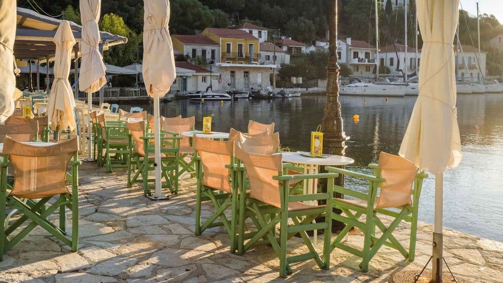 lefkas waterfront restaurant kioni south ionian greece