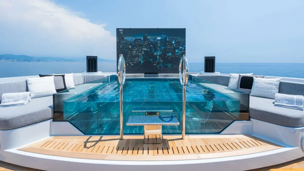 grey pool with screen