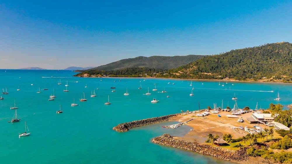 airlie beach queensland aerial view from drone