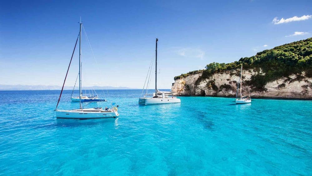corfu yacht blue water clear sky