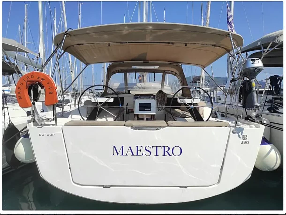 Maestro ( The boat is located in the Port of Sivota, Lefkada ) – Dufour Yachts