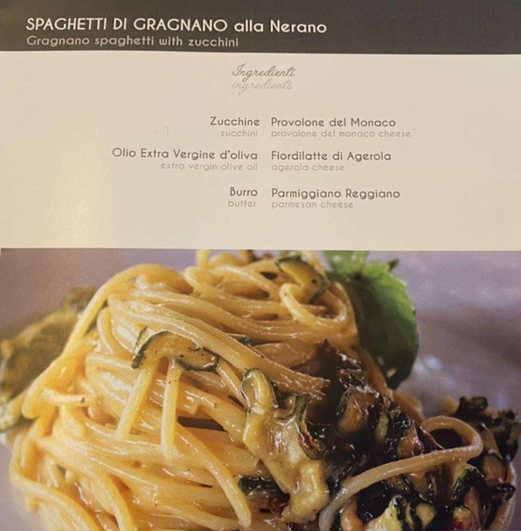 Sample menu image