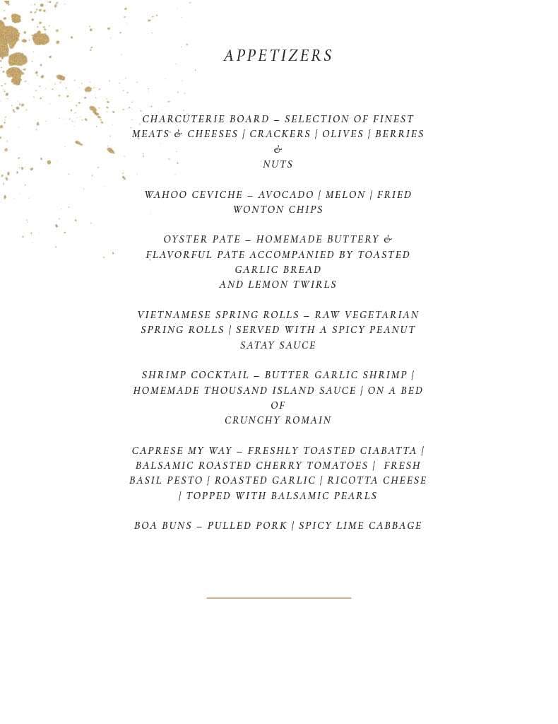 Sample menu image