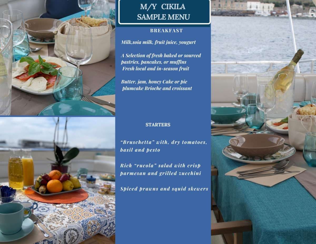 Sample menu image