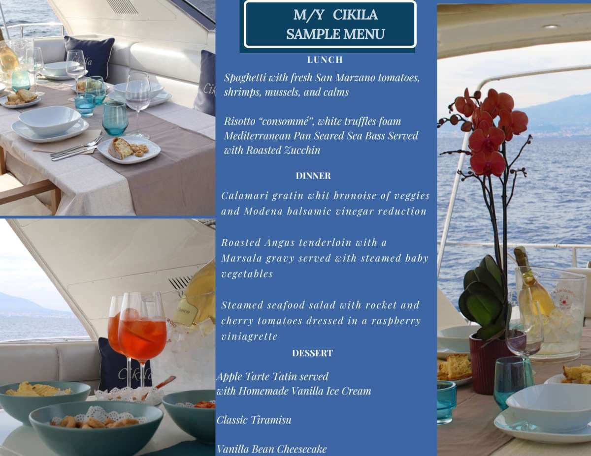 Sample menu image