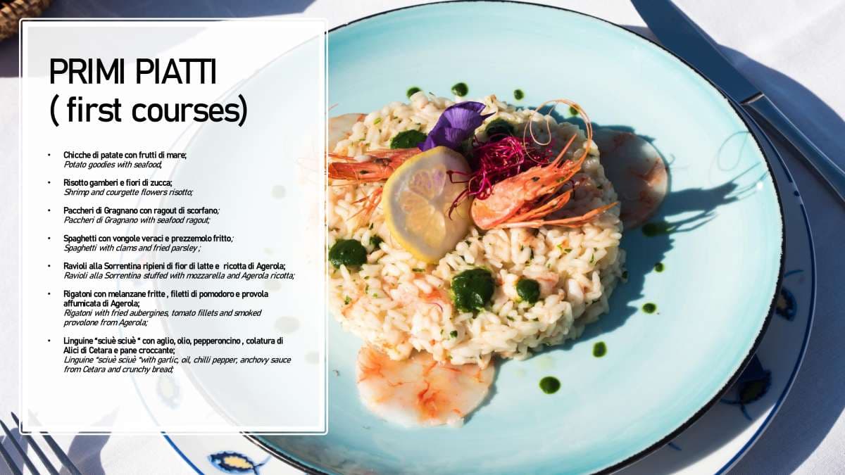 Sample menu image
