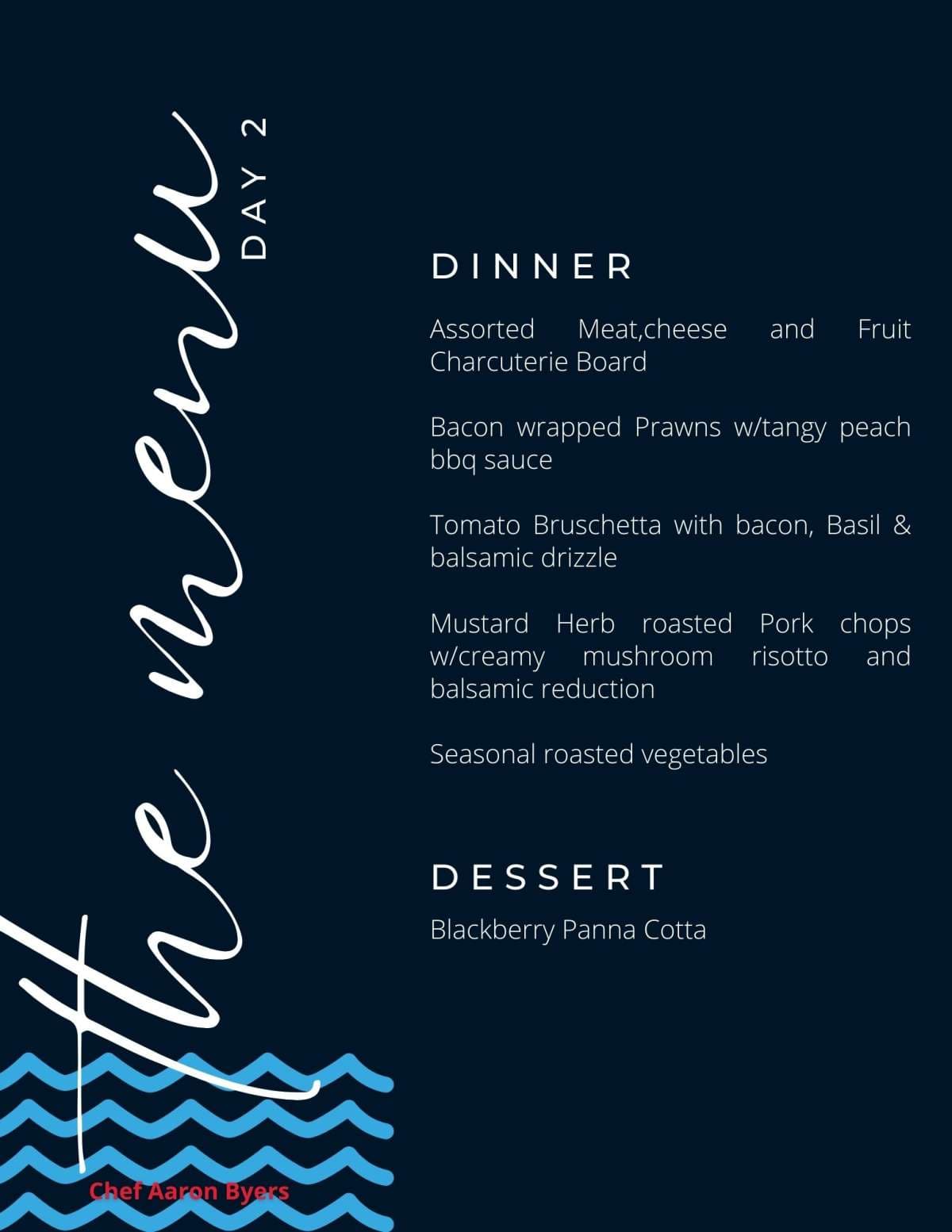 Sample menu image