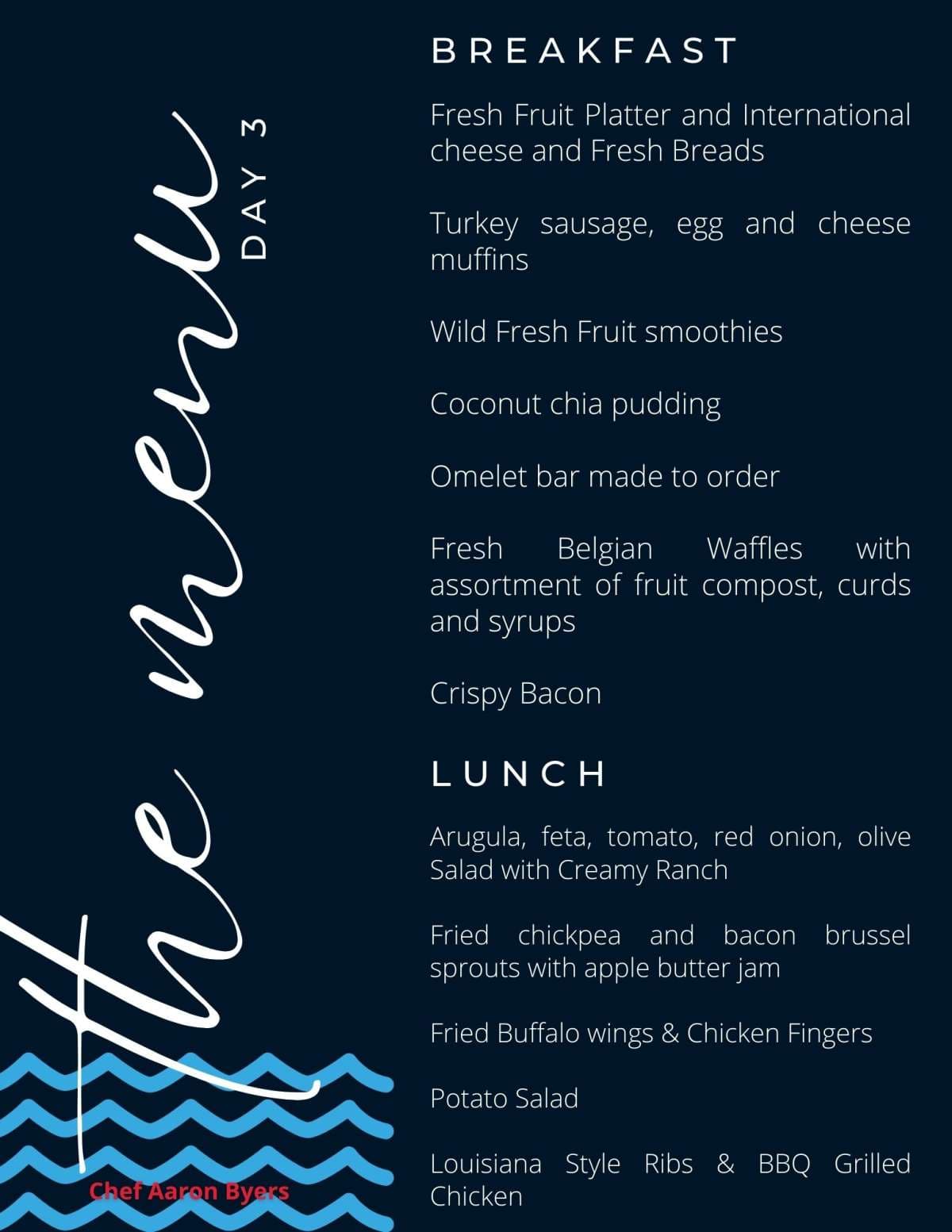 Sample menu image